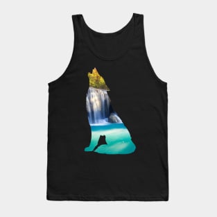 Waterfall Howling Wolf Tank Top